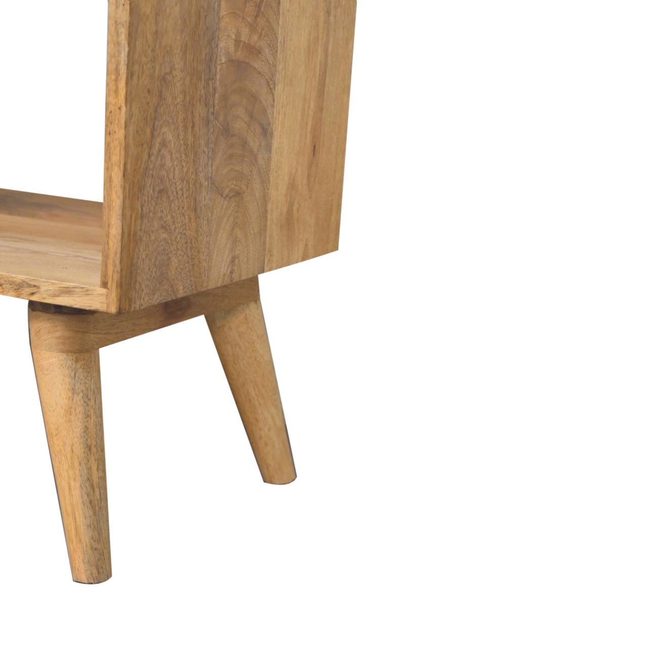 Studded Linen Open Bench. 100% Solid Mango Wood