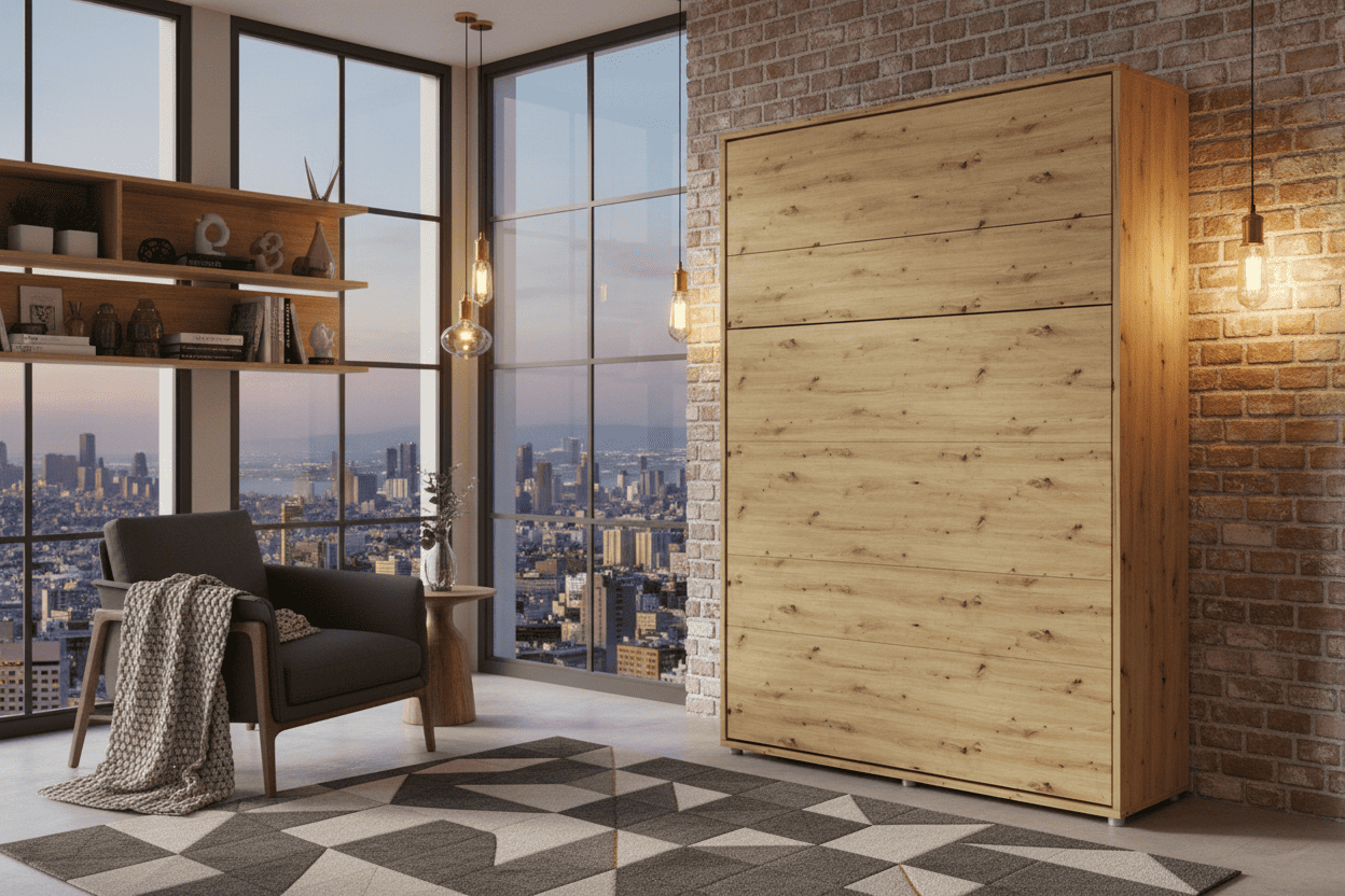 Superior Space™ Smart Vertical Wall Bed Concept 140cm - 4 Colour Options