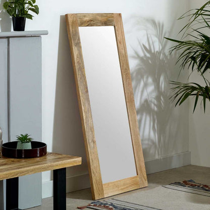 Surrey Extra-Long Wood Mirror. 100% Solid Natural Wood.