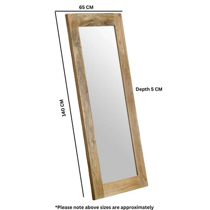 Surrey Extra-Long Wood Mirror. 100% Solid Natural Wood.
