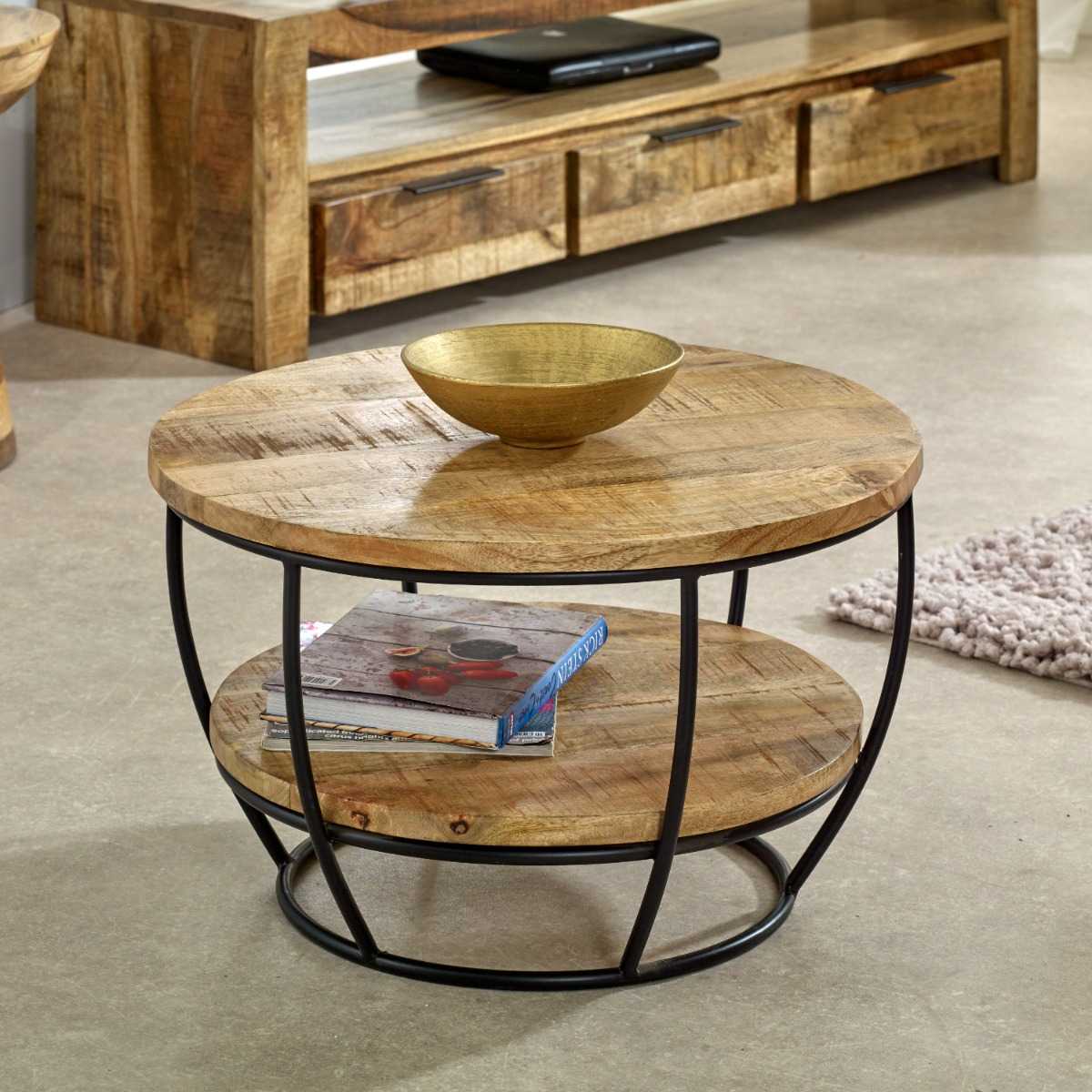 Surrey Shelf Coffee Table. 100% Solid Natural Wood.