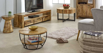 Surrey Shelf Coffee Table. 100% Solid Natural Wood.