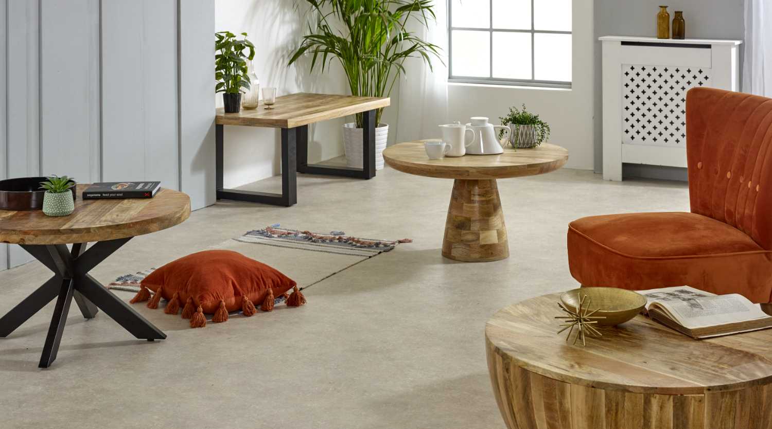 Surrey Wood Coffee Table. 100% Solid Mango Wood