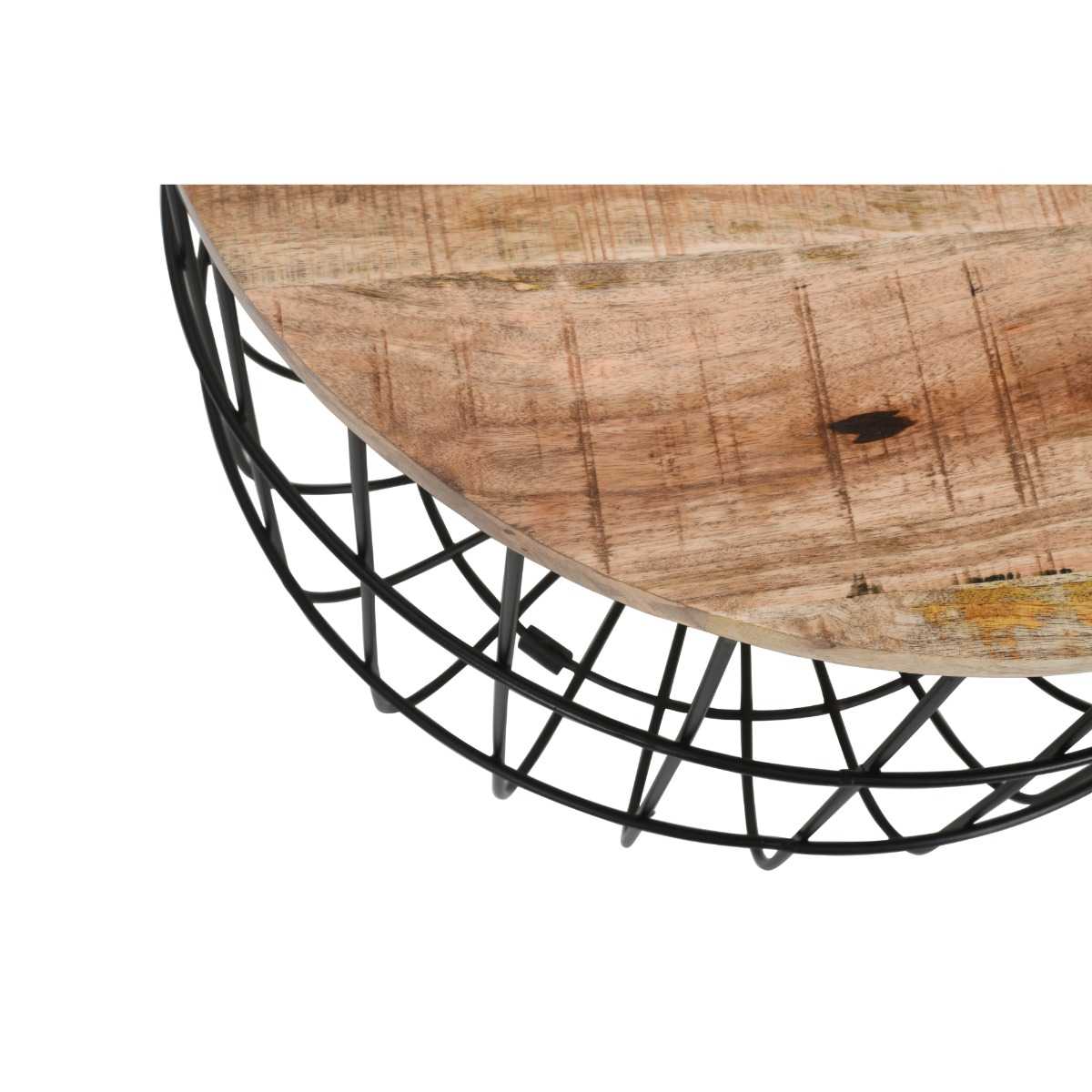 Surrey Wood & Metal Coffee Table. 100% Solid Natural Wood.