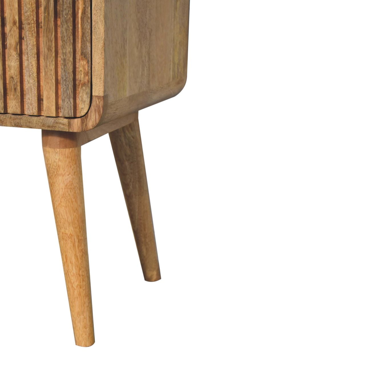 T-bar Ridged Bedside. 100% Solid Mango Wood