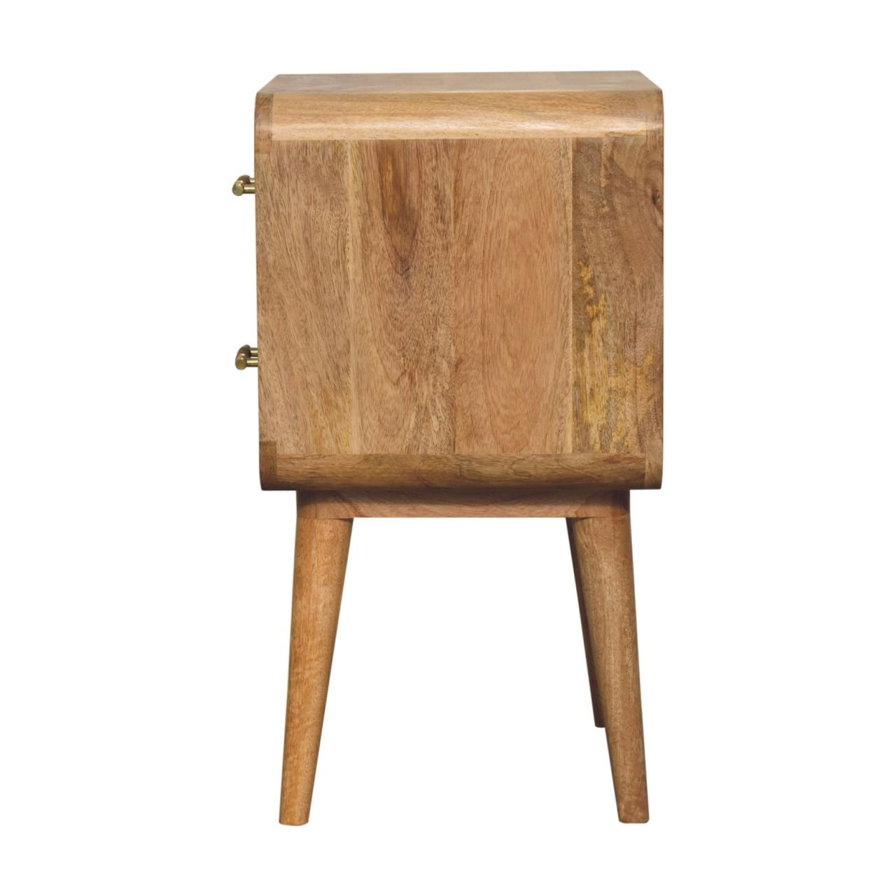 T-bar Ridged Bedside. 100% Solid Mango Wood