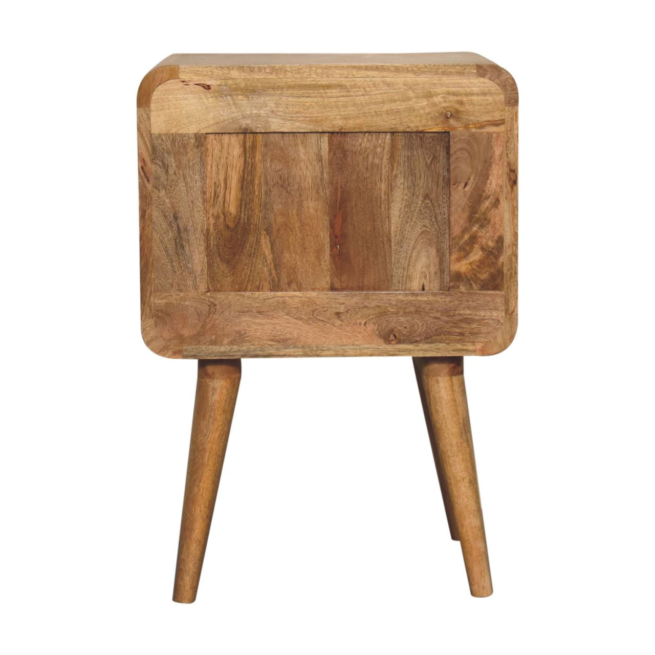 T-bar Ridged Bedside. 100% Solid Mango Wood