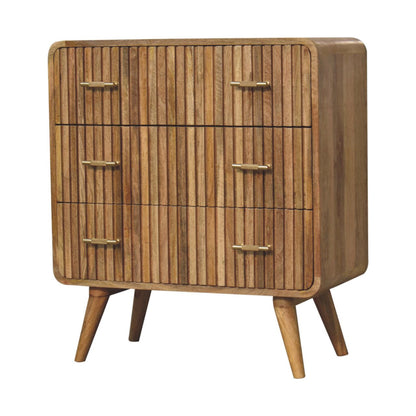 T-bar Ridged Chest. 100% Solid Mango Wood