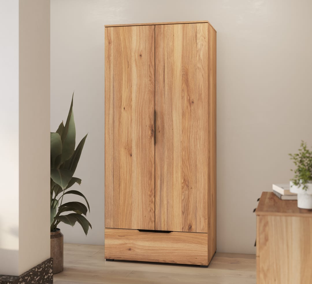 Tokyo 18 Hinged Door Wardrobe 86cm Oak Mauvella