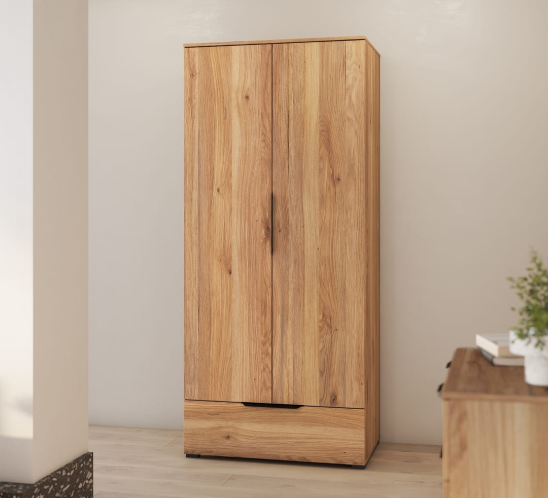 Tokyo 18 Hinged Door Wardrobe 86cm Oak Mauvella