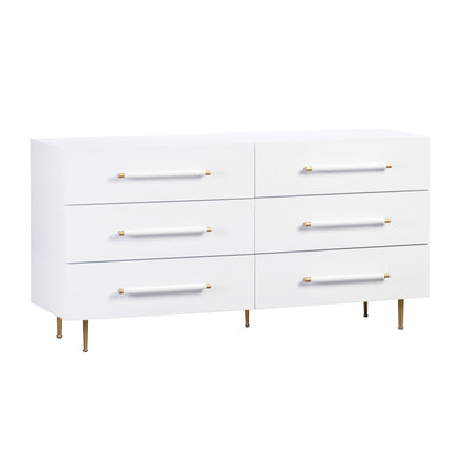 Trident 6 Drawer Dresser White Black