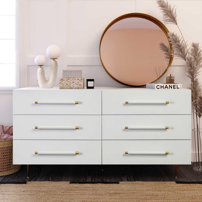 Trident 6 Drawer Dresser White Black