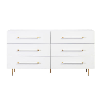Trident 6 Drawer Dresser White Black