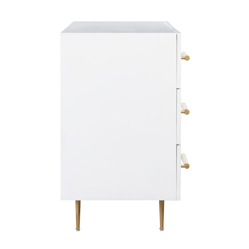 Trident 6 Drawer Dresser White Black