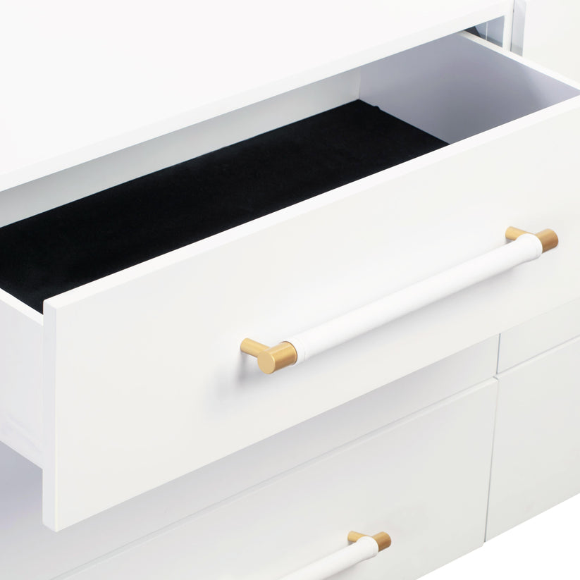 Trident 6 Drawer Dresser White Black