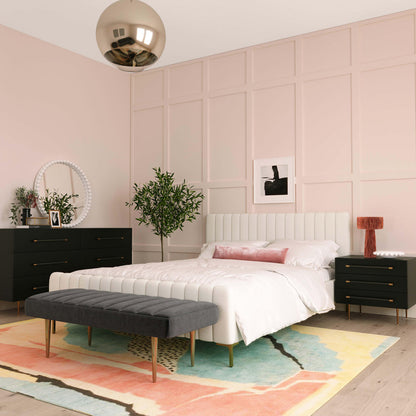 Trident 6 Drawer Dresser White Black