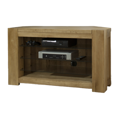 Trend Corner TV Unit. Solid Oak