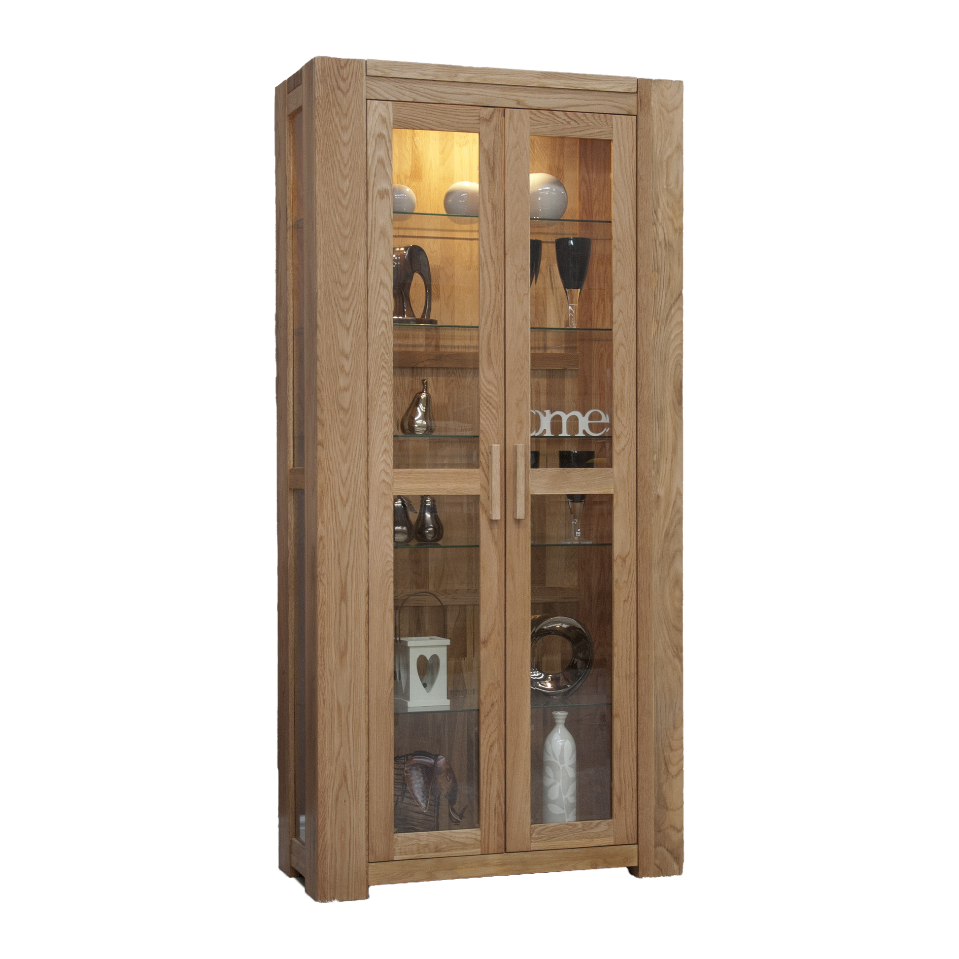 Trend Glass Display Cabinet. Four Handle Options Available