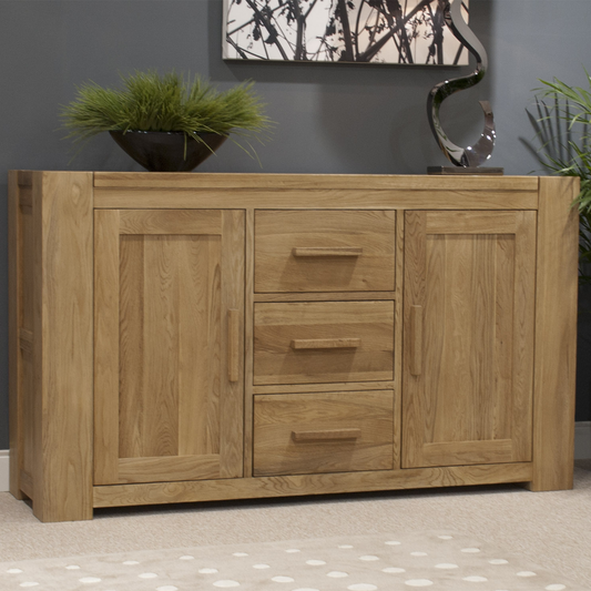 Trend Large Sideboard – Oak Wood Storage with Multiple Handle Options