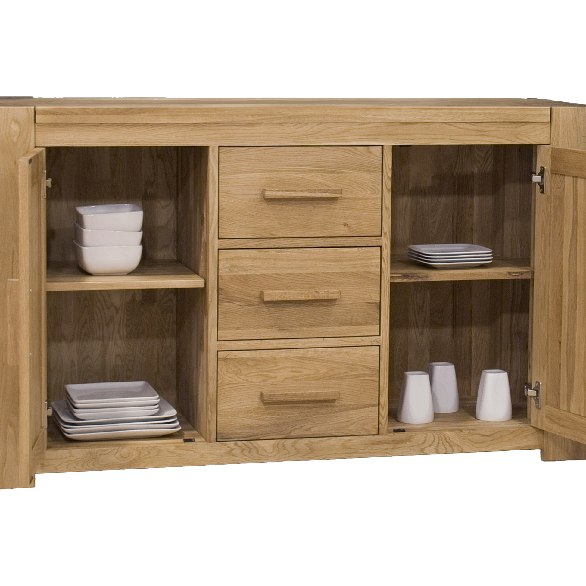 Trend Large Sideboard – Oak Wood Storage with Multiple Handle Options