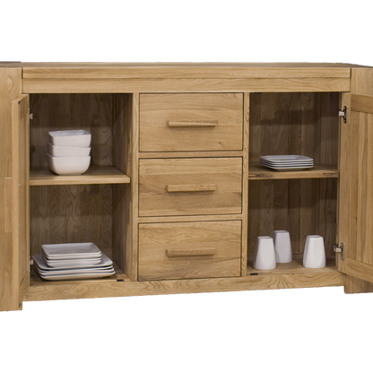 Trend Large Sideboard – Oak Wood Storage with Multiple Handle Options