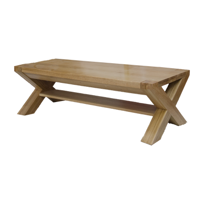 Trend X-Leg 4 x 2 Coffee Table. Solid Oak