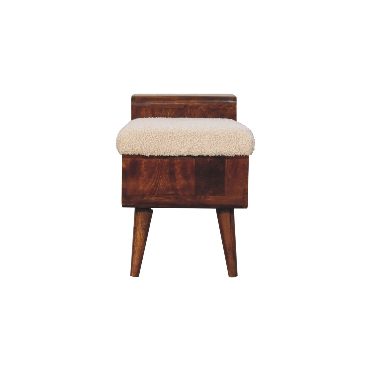 Telephone Table with Seat, Solid Mango Wood Cotton Natural Yarn Seat