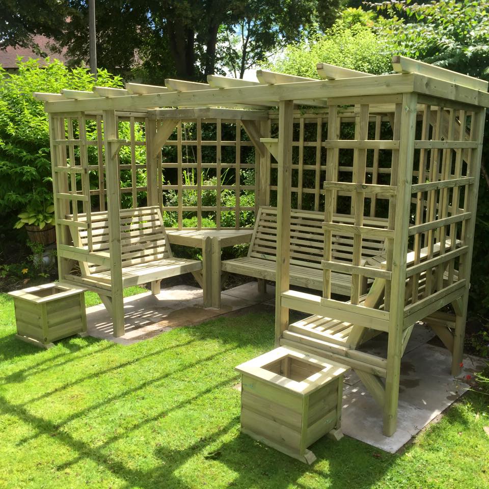 The Riviera Seated Pergola Pressure Treated Timber Seats 7