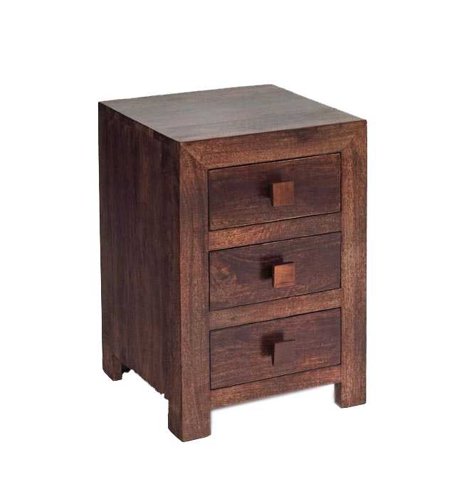Toko Dark Mango  Bedside. 100% Solid Mango Wood