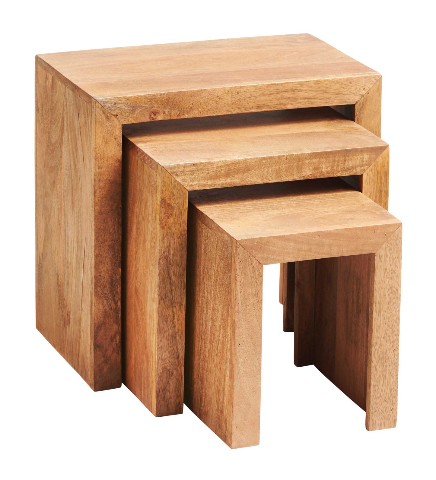 Toko  Nest of 3 Tables. 100% Solid Mango Hardwood