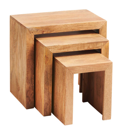 Toko  Nest of 3 Tables. 100% Solid Mango Hardwood