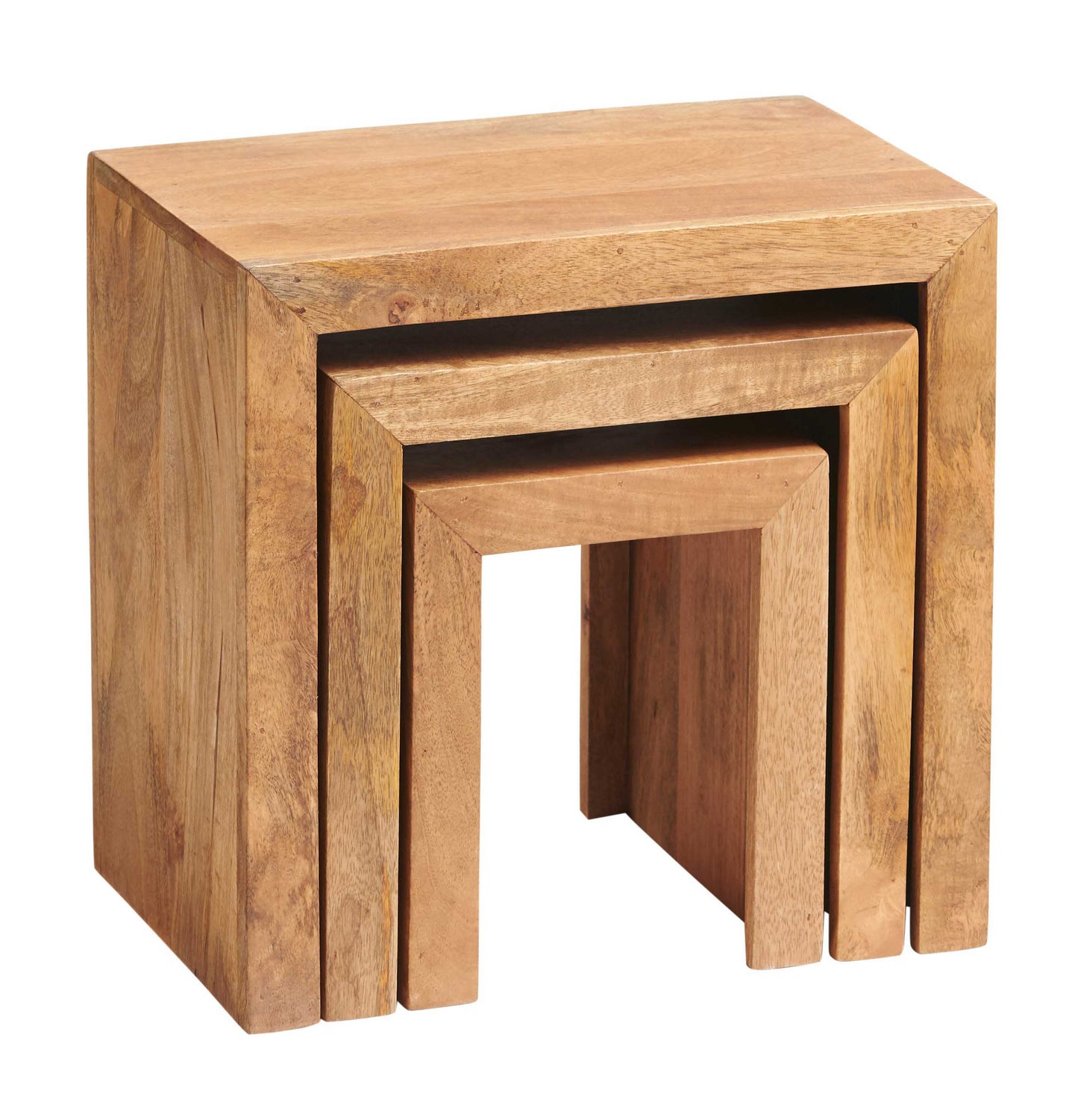 Toko  Nest of 3 Tables. 100% Solid Mango Hardwood