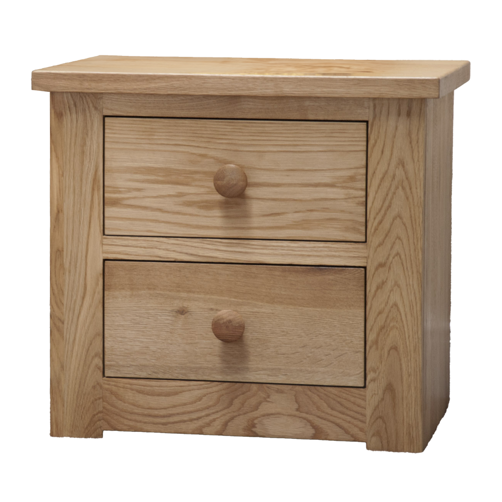 Torino 2 Drawer Narrow Bedside Cabinet&nbsp; 100% Solid Oak2