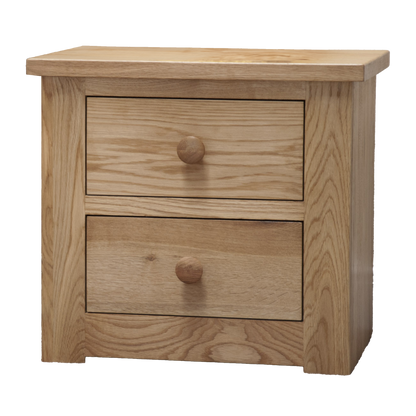 Torino 2 Drawer Narrow Bedside Cabinet&nbsp; 100% Solid Oak2