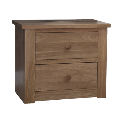 Torino 2 Drawer Wide Bedside Cabinet. 100% Solid Oak1