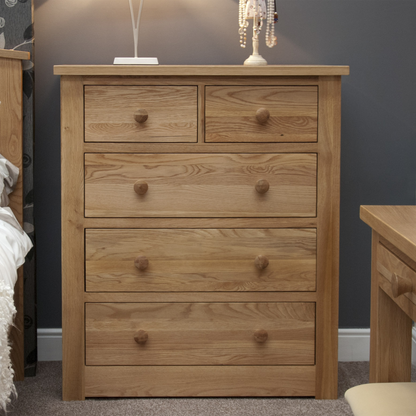 Torino 2 Over 3 Chest. 100% Solid Oak