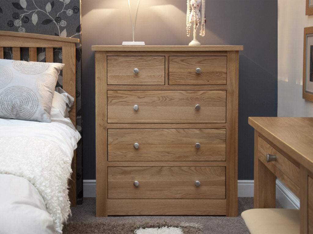 Torino 2 Over 3 Chest. 100% Solid Oak2