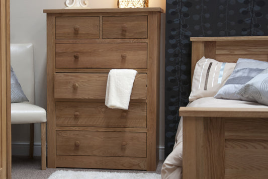 Torino 2 Over 4 Chest. 100% Solid Oak