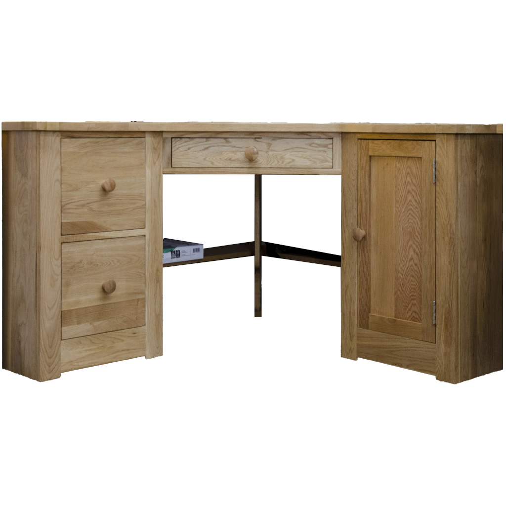 Torino Corner Computer Desk. 100% Solid Oak1