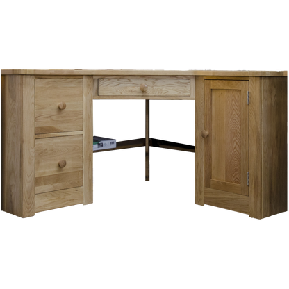 Torino Corner Computer Desk. 100% Solid Oak1