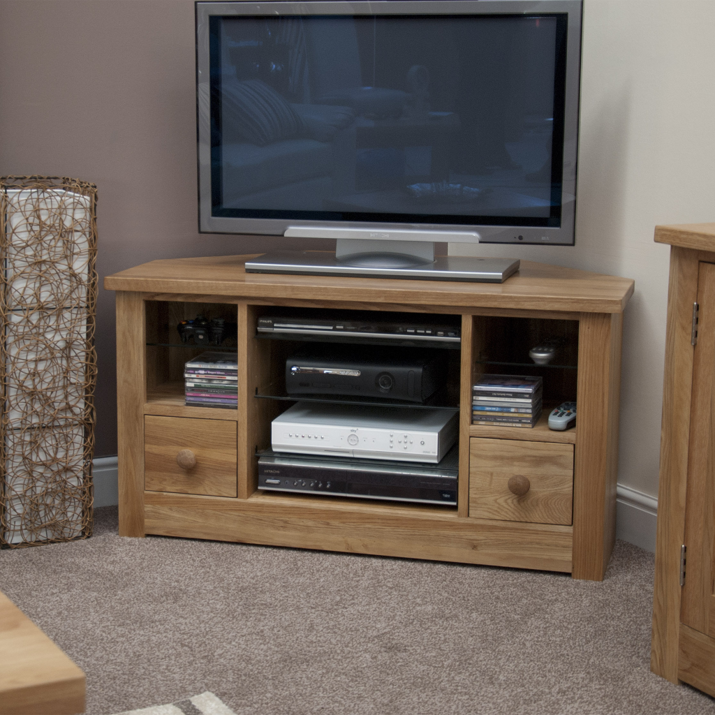 Torino Corner TV Unit. 100% Solid Oak