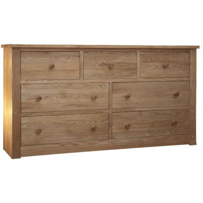 Torino Deep/Wide 7 Drawer Chest. 100% Solid Oak1