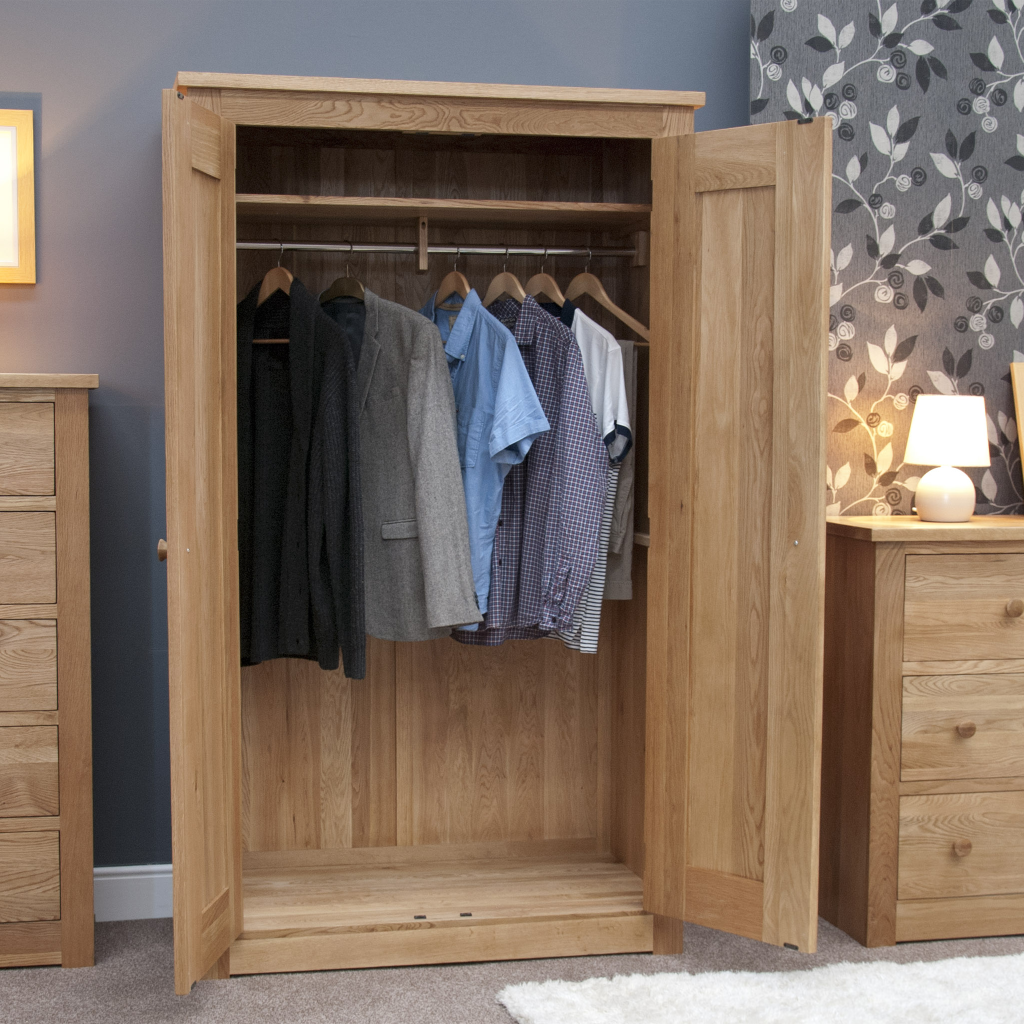 Torino Double Wardrobe. 100% Solid Oak