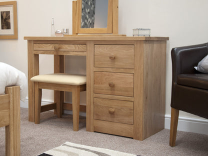 Torino Dressing Table &amp; Stool. 100% Solid Oak