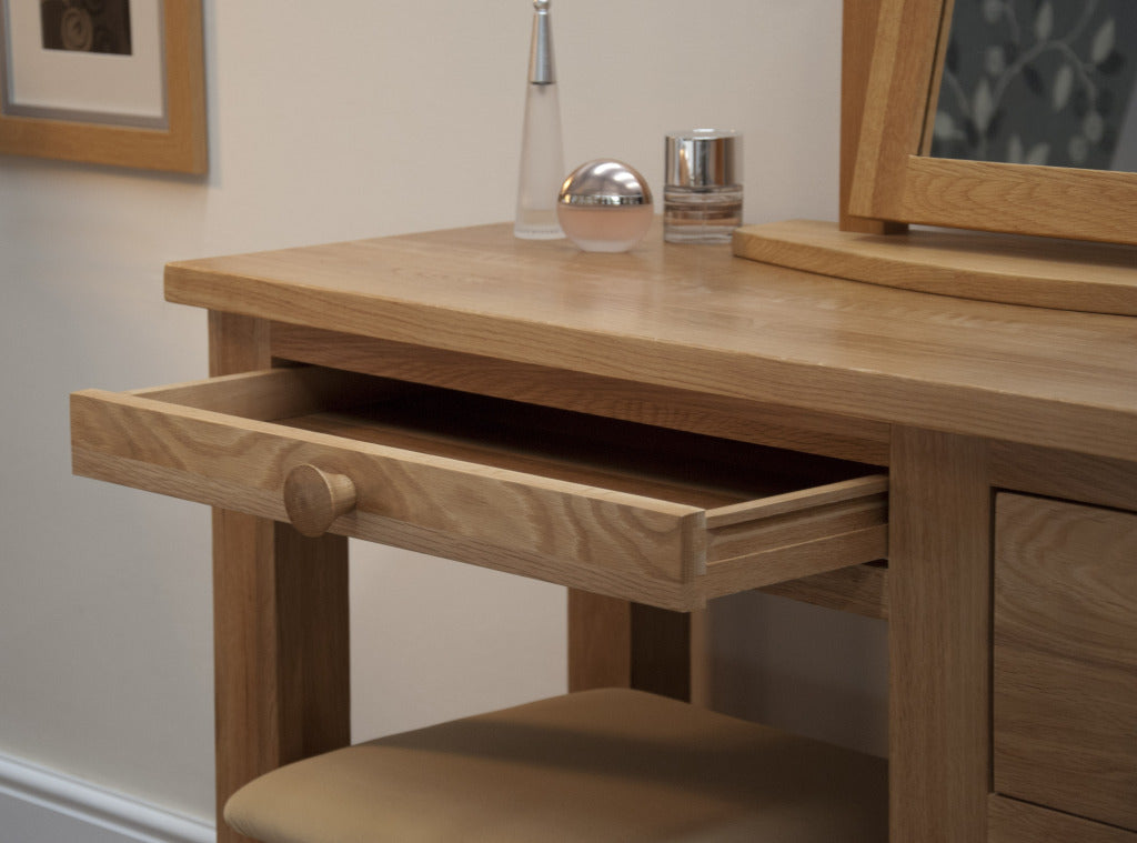 Torino Dressing Table &amp; Stool. 100% Solid Oak1