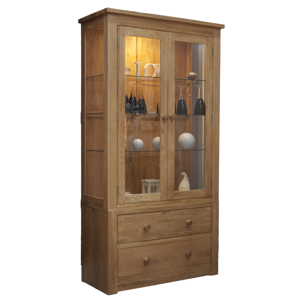 Torino Glass Display Unit. 100% Solid Oak2