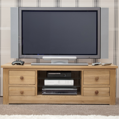 Torino Large Plasma TV Unit. 100% Solid Oak