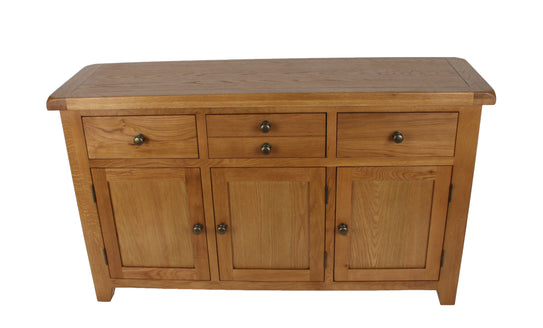 Torino Large Sideboard 3 doors 3 draws Solid Oak
