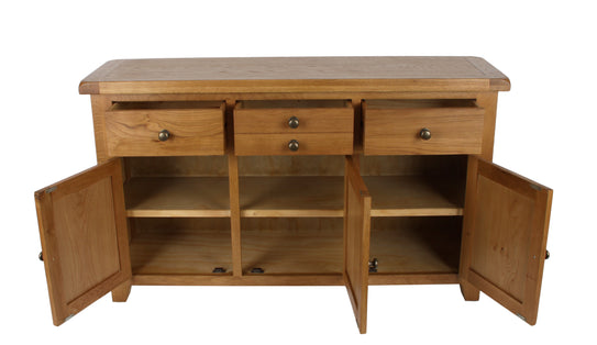 Torino Large Sideboard 3 doors 3 draws Solid Oak