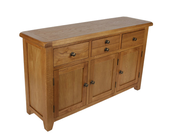 Torino Large Sideboard 3 doors 3 draws Solid Oak